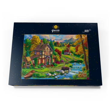 Darstellung des Puzzle Motivs Beautiful Cozy House by the River 500 Puzzle Schachtel Ansicht3