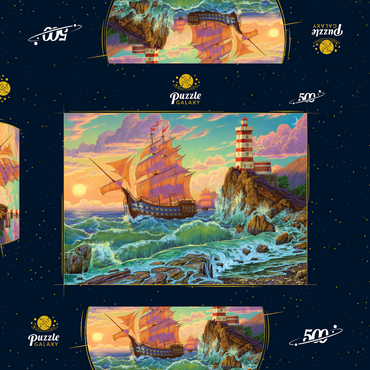 Darstellung des Puzzle Motivs Beautiful Masterpiece 500 Puzzle Schachtel 3D Modell