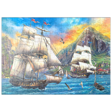 Darstellung des Puzzle Motivs puzzleplate Majestic Sailboats in the Sea 200 Puzzle