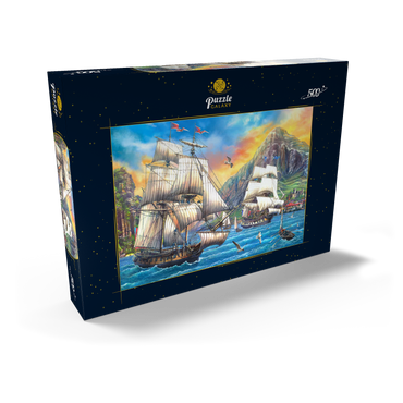 Darstellung des Puzzle Motivs Majestic Sailboats in the Sea 500 Puzzle Schachtel Ansicht2