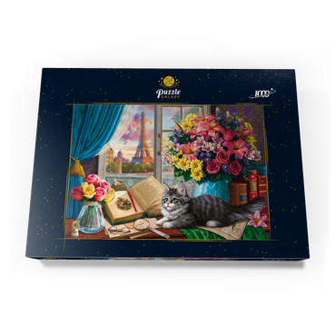 Darstellung des Puzzle Motivs View of the Eiffel Tower from the Window 1000 Puzzle Schachtel Ansicht3