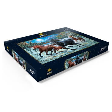 Darstellung des Puzzle Motivs Winter Horses 200 Puzzle Schachtel Ansicht1
