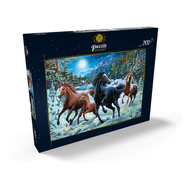 Darstellung des Puzzle Motivs Winter Horses 200 Puzzle Schachtel Ansicht2