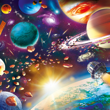 Darstellung des Puzzle Motivs Sunrise in Space 1000 Puzzle 3D Modell