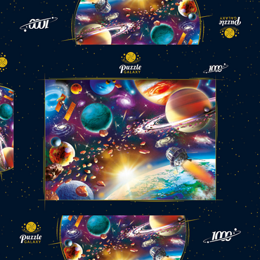 Darstellung des Puzzle Motivs Sunrise in Space 1000 Puzzle Schachtel 3D Modell