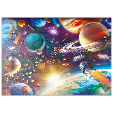 Darstellung des Puzzle Motivs puzzleplate Sunrise in Space 100 Puzzle