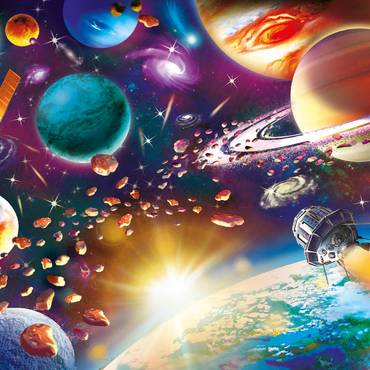 Darstellung des Puzzle Motivs Sunrise in Space 200 Puzzle 3D Modell