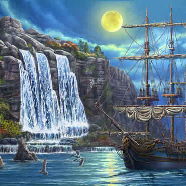 Darstellung des Puzzle Motivs Ship in the Night 1000 Puzzle 3D Modell