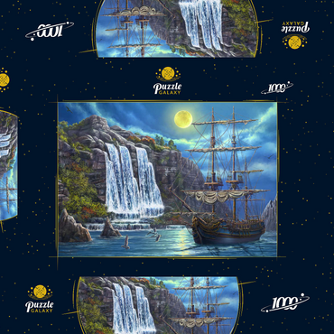 Darstellung des Puzzle Motivs Ship in the Night 1000 Puzzle Schachtel 3D Modell