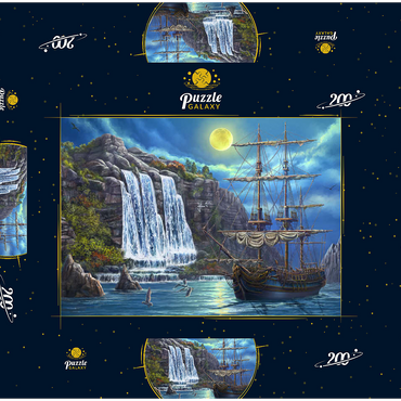 Darstellung des Puzzle Motivs Ship in the Night 200 Puzzle Schachtel 3D Modell