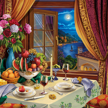 Darstellung des Puzzle Motivs Romantic Dinner 1000 Puzzle 3D Modell