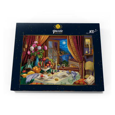 Darstellung des Puzzle Motivs Romantic Dinner 100 Puzzle Schachtel Ansicht3