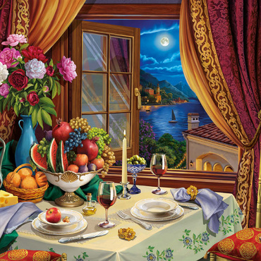 Darstellung des Puzzle Motivs Romantic Dinner 200 Puzzle 3D Modell
