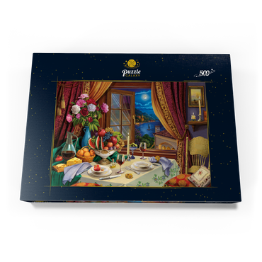 Darstellung des Puzzle Motivs Romantic Dinner 500 Puzzle Schachtel Ansicht3