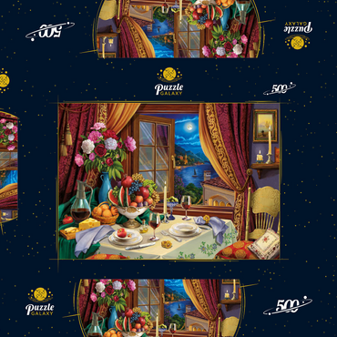 Darstellung des Puzzle Motivs Romantic Dinner 500 Puzzle Schachtel 3D Modell