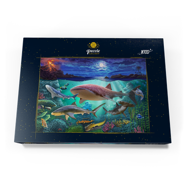 Darstellung des Puzzle Motivs Sharks 1000 Puzzle Schachtel Ansicht3