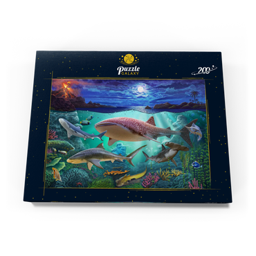 Darstellung des Puzzle Motivs Sharks 200 Puzzle Schachtel Ansicht3