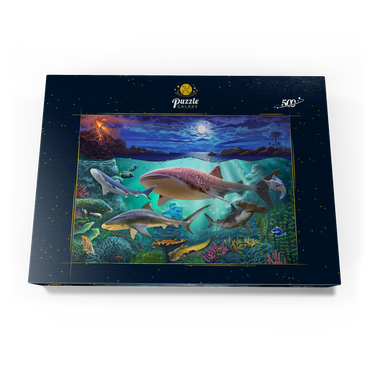 Darstellung des Puzzle Motivs Sharks 500 Puzzle Schachtel Ansicht3