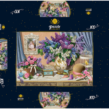 Darstellung des Puzzle Motivs Accessories & Lilac 100 Puzzle Schachtel 3D Modell