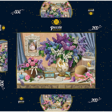 Darstellung des Puzzle Motivs Accessories & Lilac 200 Puzzle Schachtel 3D Modell