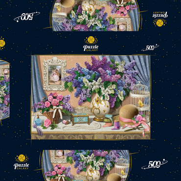 Darstellung des Puzzle Motivs Accessories & Lilac 500 Puzzle Schachtel 3D Modell