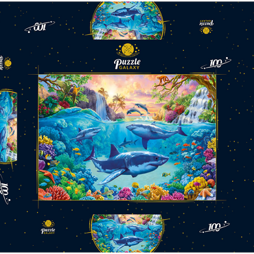 Darstellung des Puzzle Motivs The World Under the Sea 100 Puzzle Schachtel 3D Modell