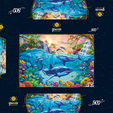 Darstellung des Puzzle Motivs The World Under the Sea 500 Puzzle Schachtel 3D Modell