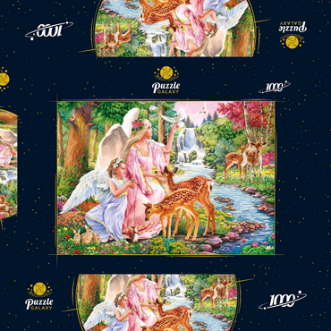 Darstellung des Puzzle Motivs Angels & Deers 1000 Puzzle Schachtel 3D Modell