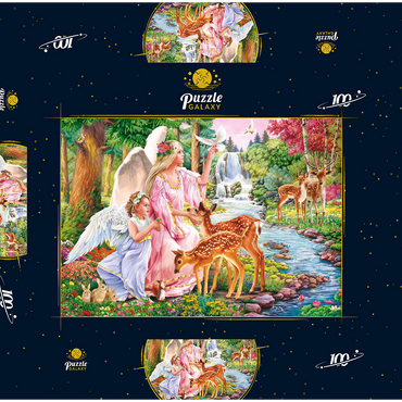 Darstellung des Puzzle Motivs Angels & Deers 100 Puzzle Schachtel 3D Modell