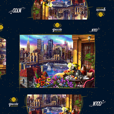 Darstellung des Puzzle Motivs Night City 1000 Puzzle Schachtel 3D Modell