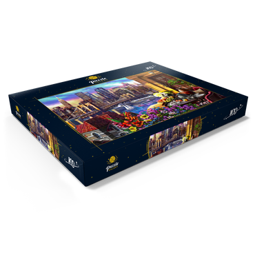Darstellung des Puzzle Motivs Night City 100 Puzzle Schachtel Ansicht1