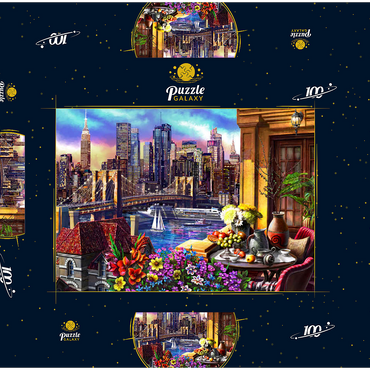 Darstellung des Puzzle Motivs Night City 100 Puzzle Schachtel 3D Modell