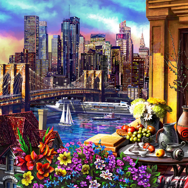 Darstellung des Puzzle Motivs Night City 500 Puzzle 3D Modell