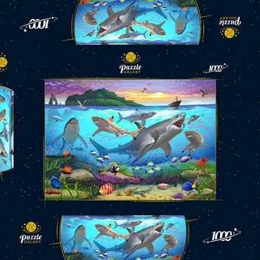 Darstellung des Puzzle Motivs World Under Water 1000 Puzzle Schachtel 3D Modell