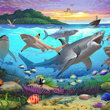 Darstellung des Puzzle Motivs World Under Water 100 Puzzle 3D Modell