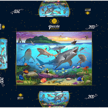 Darstellung des Puzzle Motivs World Under Water 200 Puzzle Schachtel 3D Modell