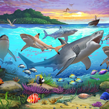 Darstellung des Puzzle Motivs World Under Water 500 Puzzle 3D Modell