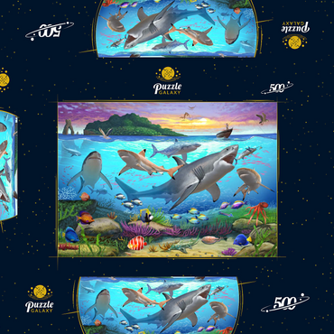 Darstellung des Puzzle Motivs World Under Water 500 Puzzle Schachtel 3D Modell