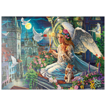 Darstellung des Puzzle Motivs puzzleplate Angel in the Night 100 Puzzle
