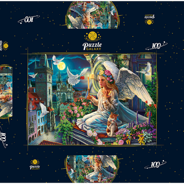 Darstellung des Puzzle Motivs Angel in the Night 100 Puzzle Schachtel 3D Modell