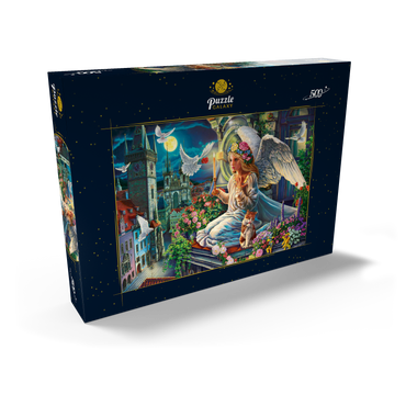 Darstellung des Puzzle Motivs Angel in the Night 500 Puzzle Schachtel Ansicht2