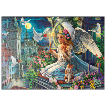 Darstellung des Puzzle Motivs puzzleplate Angel in the Night 500 Puzzle