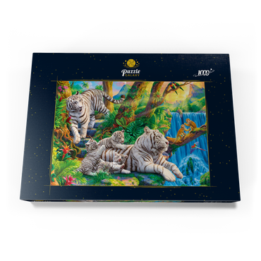 Darstellung des Puzzle Motivs Family of White Tiger 1000 Puzzle Schachtel Ansicht3