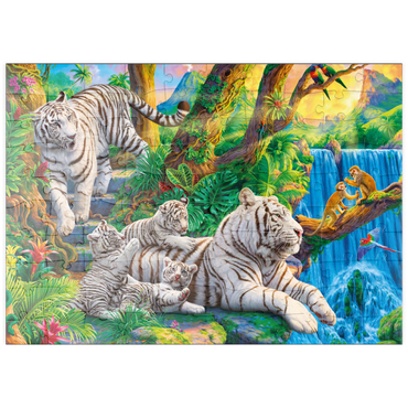 Darstellung des Puzzle Motivs puzzleplate Family of White Tiger 100 Puzzle