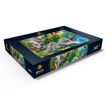 Darstellung des Puzzle Motivs Family of White Tiger 500 Puzzle Schachtel Ansicht1