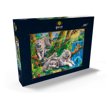 Darstellung des Puzzle Motivs Family of White Tiger 500 Puzzle Schachtel Ansicht2