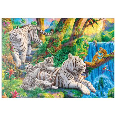 Darstellung des Puzzle Motivs puzzleplate Family of White Tiger 500 Puzzle