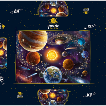 Darstellung des Puzzle Motivs Space 100 Puzzle Schachtel 3D Modell