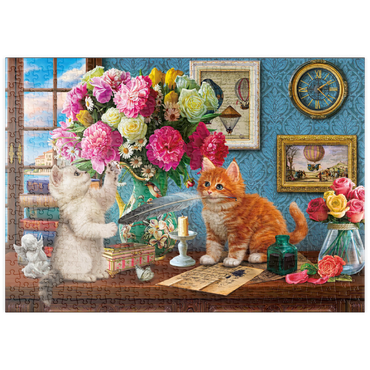 Darstellung des Puzzle Motivs puzzleplate Petals & Paws 500 Puzzle