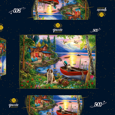 Darstellung des Puzzle Motivs Weekend Retreat 500 Puzzle Schachtel 3D Modell